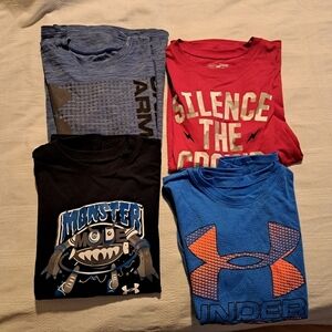 Under Armour boys YLG bundle of 4 shorts sleeved shirts